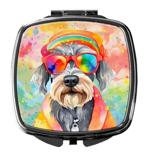 Schnauzer Hippie Dawg Compact Mirror Decorative Travel Makeup Mirror for Women Girls Gifts Pocket Makeup Mirror Folding Handheld Schnauzer Hippie Dawg Compact Mirror Decorative Travel Makeup Mirror for Women Girls Gifts Pocket Makeup Mirror Folding Handheld