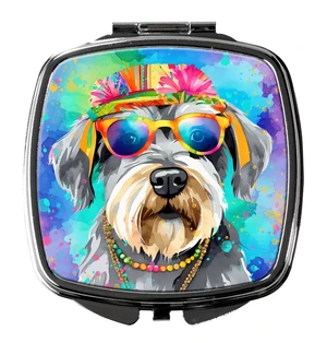 Schnauzer Hippie Dawg Compact Mirror Decorative Travel Makeup Mirror for Women Girls Gifts Pocket Makeup Mirror Folding Handheld Schnauzer Hippie Dawg Compact Mirror Decorative Travel Makeup Mirror for Women Girls Gifts Pocket Makeup Mirror Folding Handheld