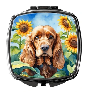 Cocker Spaniel in Sunflowers Compact Mirror Decorative Travel Makeup Mirror for Women Girls Gifts Pocket Makeup Mirror Folding Handheld Cocker Spaniel in Sunflowers Compact Mirror Decorative Travel Makeup Mirror for Women Girls Gifts Pocket Makeup Mirror Folding Handheld