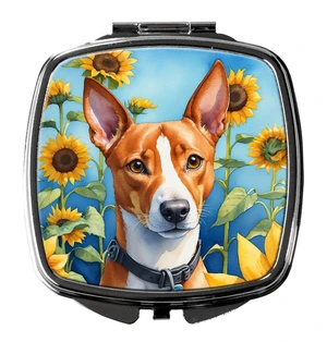 Basenji in Sunflowers Compact Mirror Decorative Travel Makeup Mirror for Women Girls Gifts Pocket Makeup Mirror Folding Handheld Basenji in Sunflowers Compact Mirror Decorative Travel Makeup Mirror for Women Girls Gifts Pocket Makeup Mirror Folding Handheld