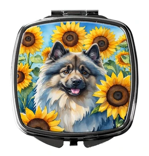 Keeshond in Sunflowers Compact Mirror Decorative Travel Makeup Mirror for Women Girls Gifts Pocket Makeup Mirror Folding Handheld Keeshond in Sunflowers Compact Mirror Decorative Travel Makeup Mirror for Women Girls Gifts Pocket Makeup Mirror Folding Handheld