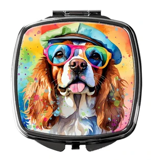 Cavalier Spaniel Hippie Dawg Compact Mirror Decorative Travel Makeup Mirror for Women Girls Gifts Pocket Makeup Mirror Folding Handheld Cavalier Spaniel Hippie Dawg Compact Mirror Decorative Travel Makeup Mirror for Women Girls Gifts Pocket Makeup Mirror Folding Handheld