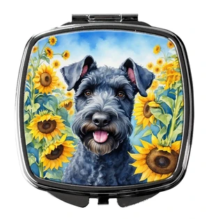 Kerry Blue Terrier in Sunflowers Compact Mirror Decorative Travel Makeup Mirror for Women Girls Gifts Pocket Makeup Mirror Folding Handheld Kerry Blue Terrier in Sunflowers Compact Mirror Decorative Travel Makeup Mirror for Women Girls Gifts Pocket Makeup Mirror Folding Handheld