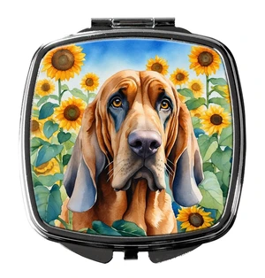 Bloodhound in Sunflowers Compact Mirror Decorative Travel Makeup Mirror for Women Girls Gifts Pocket Makeup Mirror Folding Handheld Bloodhound in Sunflowers Compact Mirror Decorative Travel Makeup Mirror for Women Girls Gifts Pocket Makeup Mirror Folding Handheld