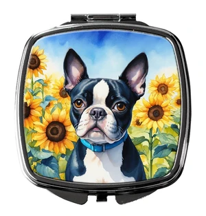Boston Terrier in Sunflowers Compact Mirror Decorative Travel Makeup Mirror for Women Girls Gifts Pocket Makeup Mirror Folding Handheld Boston Terrier in Sunflowers Compact Mirror Decorative Travel Makeup Mirror for Women Girls Gifts Pocket Makeup Mirror Folding Handheld