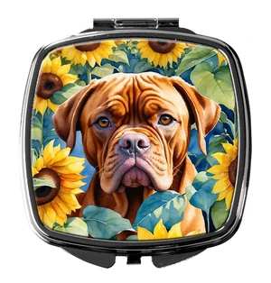 Dogue de Bordeaux in Sunflowers Compact Mirror Decorative Travel Makeup Mirror for Women Girls Gifts Pocket Makeup Mirror Folding Handheld Dogue de Bordeaux in Sunflowers Compact Mirror Decorative Travel Makeup Mirror for Women Girls Gifts Pocket Makeup Mirror Folding Handheld