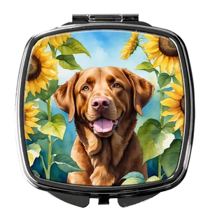 Chesapeake Bay Retriever in Sunflowers Compact Mirror Decorative Travel Makeup Mirror for Women Girls Gifts Pocket Makeup Mirror Folding Handheld Chesapeake Bay Retriever in Sunflowers Compact Mirror Decorative Travel Makeup Mirror for Women Girls Gifts Pocket Makeup Mirror Folding Handheld