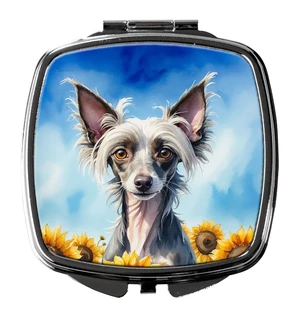 Chinese Crested in Sunflowers Compact Mirror Decorative Travel Makeup Mirror for Women Girls Gifts Pocket Makeup Mirror Folding Handheld Chinese Crested in Sunflowers Compact Mirror Decorative Travel Makeup Mirror for Women Girls Gifts Pocket Makeup Mirror Folding Handheld