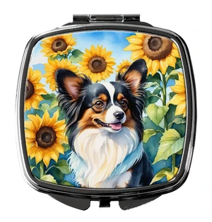 Papillon in Sunflowers Compact Mirror Decorative Travel Makeup Mirror for Women Girls Gifts Pocket Makeup Mirror Folding Handheld Papillon in Sunflowers Compact Mirror Decorative Travel Makeup Mirror for Women Girls Gifts Pocket Makeup Mirror Folding Handheld