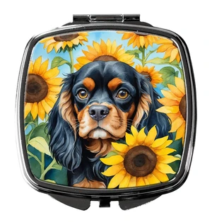 Cavalier Spaniel in Sunflowers Compact Mirror Decorative Travel Makeup Mirror for Women Girls Gifts Pocket Makeup Mirror Folding Handheld Cavalier Spaniel in Sunflowers Compact Mirror Decorative Travel Makeup Mirror for Women Girls Gifts Pocket Makeup Mirror Folding Handheld