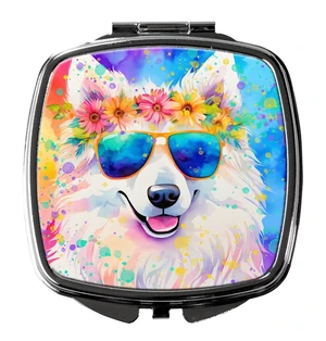 Samoyed Hippie Dawg Compact Mirror Decorative Travel Makeup Mirror for Women Girls Gifts Pocket Makeup Mirror Folding Handheld Samoyed Hippie Dawg Compact Mirror Decorative Travel Makeup Mirror for Women Girls Gifts Pocket Makeup Mirror Folding Handheld