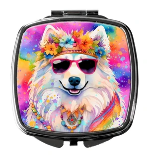 Samoyed Hippie Dawg Compact Mirror Decorative Travel Makeup Mirror for Women Girls Gifts Pocket Makeup Mirror Folding Handheld Samoyed Hippie Dawg Compact Mirror Decorative Travel Makeup Mirror for Women Girls Gifts Pocket Makeup Mirror Folding Handheld