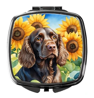 Boykin Spaniel in Sunflowers Compact Mirror Decorative Travel Makeup Mirror for Women Girls Gifts Pocket Makeup Mirror Folding Handheld Boykin Spaniel in Sunflowers Compact Mirror Decorative Travel Makeup Mirror for Women Girls Gifts Pocket Makeup Mirror Folding Handheld