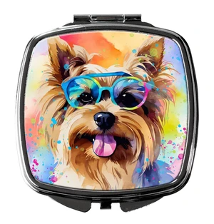 Yorkshire Terrier Hippie Dawg Compact Mirror Decorative Travel Makeup Mirror for Women Girls Gifts Pocket Makeup Mirror Folding Handheld Yorkshire Terrier Hippie Dawg Compact Mirror Decorative Travel Makeup Mirror for Women Girls Gifts Pocket Makeup Mirror Folding Handheld