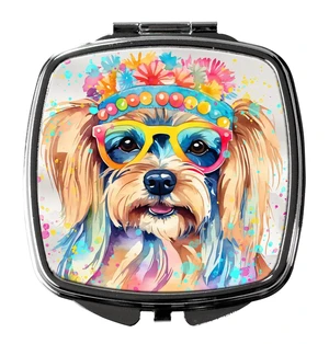 Yorkshire Terrier Hippie Dawg Compact Mirror Decorative Travel Makeup Mirror for Women Girls Gifts Pocket Makeup Mirror Folding Handheld Yorkshire Terrier Hippie Dawg Compact Mirror Decorative Travel Makeup Mirror for Women Girls Gifts Pocket Makeup Mirror Folding Handheld