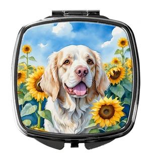Clumber Spaniel in Sunflowers Compact Mirror Decorative Travel Makeup Mirror for Women Girls Gifts Pocket Makeup Mirror Folding Handheld Clumber Spaniel in Sunflowers Compact Mirror Decorative Travel Makeup Mirror for Women Girls Gifts Pocket Makeup Mirror Folding Handheld