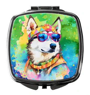 Siberian Husky Hippie Dawg Compact Mirror Decorative Travel Makeup Mirror for Women Girls Gifts Pocket Makeup Mirror Folding Handheld Siberian Husky Hippie Dawg Compact Mirror Decorative Travel Makeup Mirror for Women Girls Gifts Pocket Makeup Mirror Folding Handheld