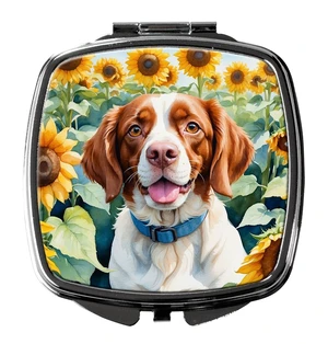 Brittany Spaniel in Sunflowers Compact Mirror Decorative Travel Makeup Mirror for Women Girls Gifts Pocket Makeup Mirror Folding Handheld Brittany Spaniel in Sunflowers Compact Mirror Decorative Travel Makeup Mirror for Women Girls Gifts Pocket Makeup Mirror Folding Handheld