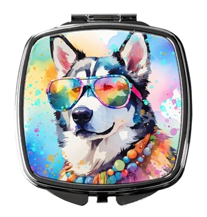 Siberian Husky Hippie Dawg Compact Mirror Decorative Travel Makeup Mirror for Women Girls Gifts Pocket Makeup Mirror Folding Handheld Siberian Husky Hippie Dawg Compact Mirror Decorative Travel Makeup Mirror for Women Girls Gifts Pocket Makeup Mirror Folding Handheld
