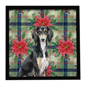 Black and Tan Saluki Christmas PoinsettIas Framed Metal Print Bathroom, Kitchen, Office, Home Decor Wall Art Ready to Hang, Square, 8X8 Black and Tan Saluki Christmas PoinsettIas Framed Metal Print Bathroom, Kitchen, Office, Home Decor Wall Art Ready to Hang, Square, 8X8