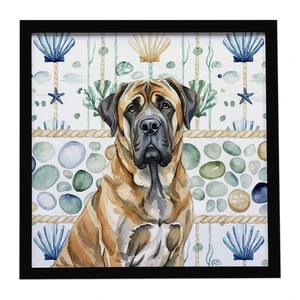 Brindle English Mastiff Coastal Sea Glass Framed Metal Print Bathroom, Kitchen, Office, Home Decor Wall Art Ready to Hang, Square, 8X8 Brindle English Mastiff Coastal Sea Glass Framed Metal Print Bathroom, Kitchen, Office, Home Decor Wall Art Ready to Hang, Square, 8X8
