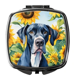 Great Dane in Sunflowers Compact Mirror Decorative Travel Makeup Mirror for Women Girls Gifts Pocket Makeup Mirror Folding Handheld Great Dane in Sunflowers Compact Mirror Decorative Travel Makeup Mirror for Women Girls Gifts Pocket Makeup Mirror Folding Handheld