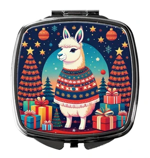 Llama Christmas Compact Mirror Decorative Travel Makeup Mirror for Women Girls Gifts Pocket Makeup Mirror Folding Handheld Llama Christmas Compact Mirror Decorative Travel Makeup Mirror for Women Girls Gifts Pocket Makeup Mirror Folding Handheld