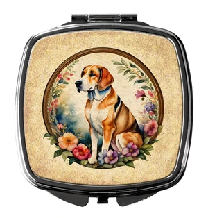 American Foxhound and Flowers Compact Mirror Decorative Travel Makeup Mirror for Women Girls Gifts Pocket Makeup Mirror Folding Handheld American Foxhound and Flowers Compact Mirror Decorative Travel Makeup Mirror for Women Girls Gifts Pocket Makeup Mirror Folding Handheld
