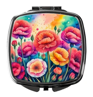 Colorful Carnations Compact Mirror Decorative Travel Makeup Mirror for Women Girls Gifts Pocket Makeup Mirror Folding Handheld Colorful Carnations Compact Mirror Decorative Travel Makeup Mirror for Women Girls Gifts Pocket Makeup Mirror Folding Handheld