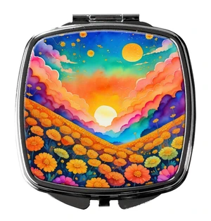 Colorful Marigolds Compact Mirror Decorative Travel Makeup Mirror for Women Girls Gifts Pocket Makeup Mirror Folding Handheld Colorful Marigolds Compact Mirror Decorative Travel Makeup Mirror for Women Girls Gifts Pocket Makeup Mirror Folding Handheld