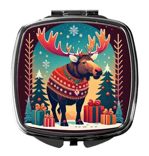 Moose Christmas Compact Mirror Decorative Travel Makeup Mirror for Women Girls Gifts Pocket Makeup Mirror Folding Handheld Moose Christmas Compact Mirror Decorative Travel Makeup Mirror for Women Girls Gifts Pocket Makeup Mirror Folding Handheld