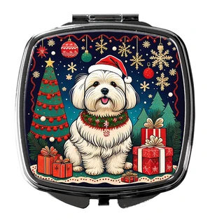 Coton De Tulear Christmas Compact Mirror Decorative Travel Makeup Mirror for Women Girls Gifts Pocket Makeup Mirror Folding Handheld Coton De Tulear Christmas Compact Mirror Decorative Travel Makeup Mirror for Women Girls Gifts Pocket Makeup Mirror Folding Handheld