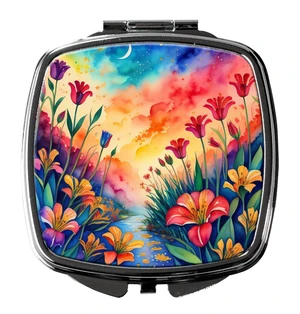 Colorful Alstroemerias Compact Mirror Decorative Travel Makeup Mirror for Women Girls Gifts Pocket Makeup Mirror Folding Handheld Colorful Alstroemerias Compact Mirror Decorative Travel Makeup Mirror for Women Girls Gifts Pocket Makeup Mirror Folding Handheld