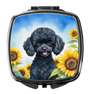 Black Poodle in Sunflowers Compact Mirror Decorative Travel Makeup Mirror for Women Girls Gifts Pocket Makeup Mirror Folding Handheld Black Poodle in Sunflowers Compact Mirror Decorative Travel Makeup Mirror for Women Girls Gifts Pocket Makeup Mirror Folding Handheld