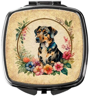 Catahoula Leopard Dog and Flowers Compact Mirror Decorative Travel Makeup Mirror for Women Girls Gifts Pocket Makeup Mirror Folding Handheld Catahoula Leopard Dog and Flowers Compact Mirror Decorative Travel Makeup Mirror for Women Girls Gifts Pocket Makeup Mirror Folding Handheld