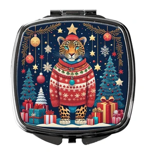 Leopard Christmas Compact Mirror Decorative Travel Makeup Mirror for Women Girls Gifts Pocket Makeup Mirror Folding Handheld Leopard Christmas Compact Mirror Decorative Travel Makeup Mirror for Women Girls Gifts Pocket Makeup Mirror Folding Handheld