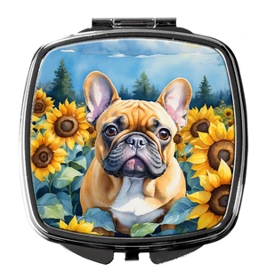 French Bulldog in Sunflowers Compact Mirror Decorative Travel Makeup Mirror for Women Girls Gifts Pocket Makeup Mirror Folding Handheld French Bulldog in Sunflowers Compact Mirror Decorative Travel Makeup Mirror for Women Girls Gifts Pocket Makeup Mirror Folding Handheld