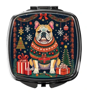English Bulldog Christmas Compact Mirror Decorative Travel Makeup Mirror for Women Girls Gifts Pocket Makeup Mirror Folding Handheld English Bulldog Christmas Compact Mirror Decorative Travel Makeup Mirror for Women Girls Gifts Pocket Makeup Mirror Folding Handheld