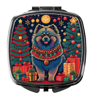 Keeshond Christmas Compact Mirror Decorative Travel Makeup Mirror for Women Girls Gifts Pocket Makeup Mirror Folding Handheld Keeshond Christmas Compact Mirror Decorative Travel Makeup Mirror for Women Girls Gifts Pocket Makeup Mirror Folding Handheld