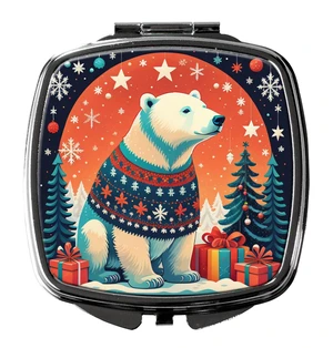 Polar Bear Christmas Compact Mirror Decorative Travel Makeup Mirror for Women Girls Gifts Pocket Makeup Mirror Folding Handheld Polar Bear Christmas Compact Mirror Decorative Travel Makeup Mirror for Women Girls Gifts Pocket Makeup Mirror Folding Handheld