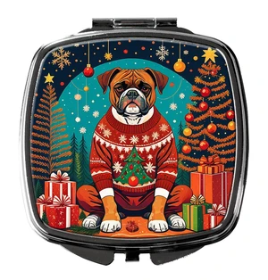 Boxer Christmas Compact Mirror Decorative Travel Makeup Mirror for Women Girls Gifts Pocket Makeup Mirror Folding Handheld Boxer Christmas Compact Mirror Decorative Travel Makeup Mirror for Women Girls Gifts Pocket Makeup Mirror Folding Handheld