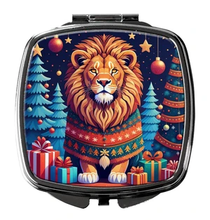 Lion Christmas Compact Mirror Decorative Travel Makeup Mirror for Women Girls Gifts Pocket Makeup Mirror Folding Handheld Lion Christmas Compact Mirror Decorative Travel Makeup Mirror for Women Girls Gifts Pocket Makeup Mirror Folding Handheld