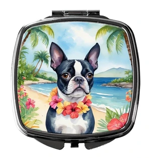 Boston Terrier Luau Compact Mirror Decorative Travel Makeup Mirror for Women Girls Gifts Pocket Makeup Mirror Folding Handheld Boston Terrier Luau Compact Mirror Decorative Travel Makeup Mirror for Women Girls Gifts Pocket Makeup Mirror Folding Handheld