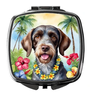 German Wirehaired Pointer Luau Compact Mirror Decorative Travel Makeup Mirror for Women Girls Gifts Pocket Makeup Mirror Folding Handheld German Wirehaired Pointer Luau Compact Mirror Decorative Travel Makeup Mirror for Women Girls Gifts Pocket Makeup Mirror Folding Handheld
