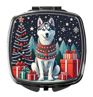 Siberian Husky Christmas Compact Mirror Decorative Travel Makeup Mirror for Women Girls Gifts Pocket Makeup Mirror Folding Handheld Siberian Husky Christmas Compact Mirror Decorative Travel Makeup Mirror for Women Girls Gifts Pocket Makeup Mirror Folding Handheld