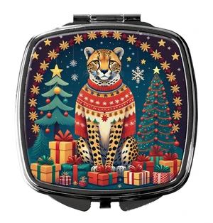 Cheetah Christmas Compact Mirror Decorative Travel Makeup Mirror for Women Girls Gifts Pocket Makeup Mirror Folding Handheld Cheetah Christmas Compact Mirror Decorative Travel Makeup Mirror for Women Girls Gifts Pocket Makeup Mirror Folding Handheld