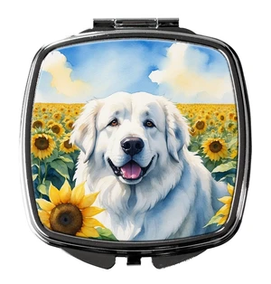 Great Pyrenees in Sunflowers Compact Mirror Decorative Travel Makeup Mirror for Women Girls Gifts Pocket Makeup Mirror Folding Handheld Great Pyrenees in Sunflowers Compact Mirror Decorative Travel Makeup Mirror for Women Girls Gifts Pocket Makeup Mirror Folding Handheld