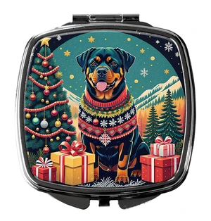 Rottweiler Christmas Compact Mirror Decorative Travel Makeup Mirror for Women Girls Gifts Pocket Makeup Mirror Folding Handheld Rottweiler Christmas Compact Mirror Decorative Travel Makeup Mirror for Women Girls Gifts Pocket Makeup Mirror Folding Handheld