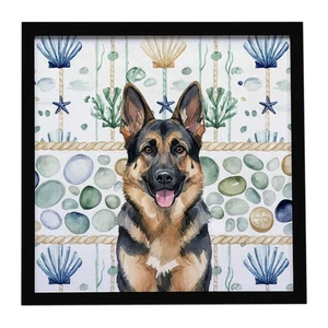 German Shepherd Coastal Sea Glass Framed Metal Print Bathroom, Kitchen, Office, Home Decor Wall Art Ready to Hang, Square, 8X8 German Shepherd Coastal Sea Glass Framed Metal Print Bathroom, Kitchen, Office, Home Decor Wall Art Ready to Hang, Square, 8X8