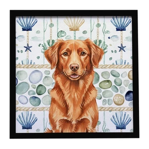 Copper Nova Scotia Duck Tolling Retriever Coastal Sea Glass Framed Metal Print Bathroom, Kitchen, Office, Home Decor Wall Art Ready to Hang, Square, 8X8 Copper Nova Scotia Duck Tolling Retriever Coastal Sea Glass Framed Metal Print Bathroom, Kitchen, Office, Home Decor Wall Art Ready to Hang, Square, 8X8